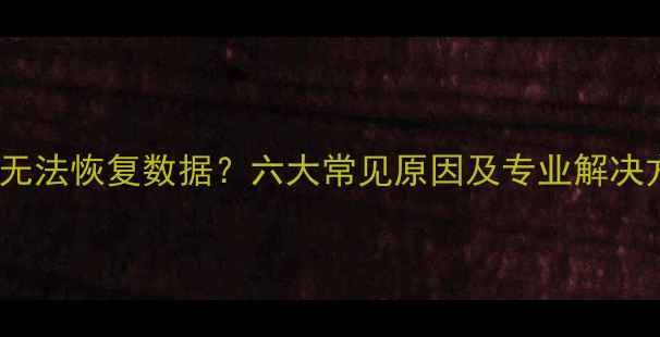 图片 PE工具无法恢复数据？六大常见原因及专业解决方案全1