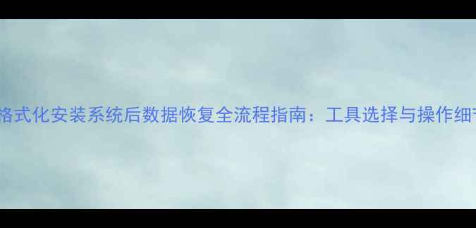 PE格式化安装系统后数据恢复全流程指南工具选择与操作细节