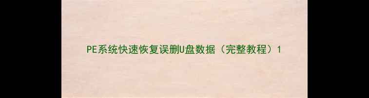图片 PE系统快速恢复误删U盘数据（完整教程）1
