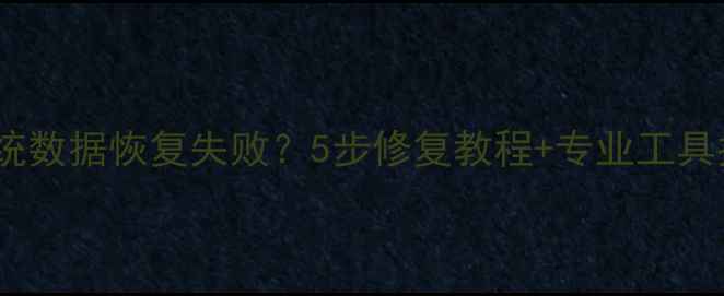 PE系统数据恢复失败5步修复教程专业工具推荐