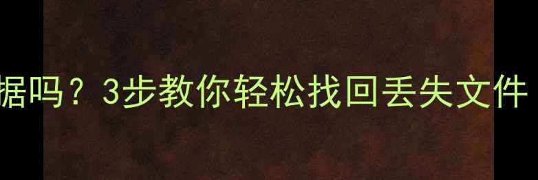 PF文件能恢复数据吗3步教你轻松找回丢失文件附详细教程