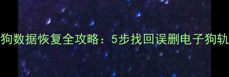 图片 Q8电子狗数据恢复全攻略：5步找回误删电子狗轨迹数据