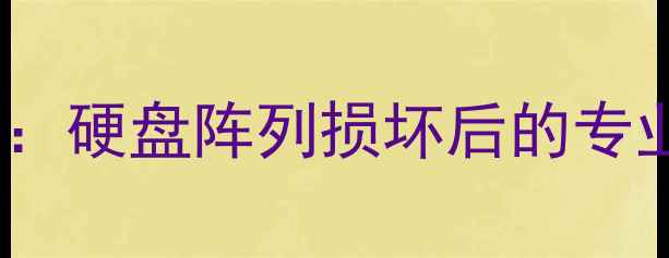图片 RAID0数据恢复全攻略：硬盘阵列损坏后的专业解决方案与操作指南