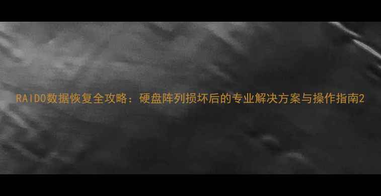 图片 RAID0数据恢复全攻略：硬盘阵列损坏后的专业解决方案与操作指南2