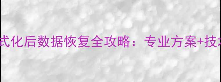 图片 RAID5阵列格式化后数据恢复全攻略：专业方案+技术+案例分享1