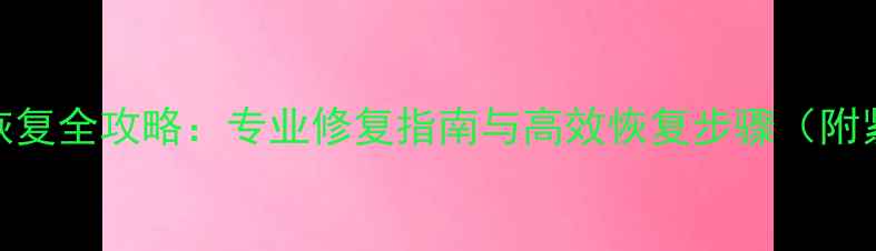 SD卡CF卡数据恢复全攻略专业修复指南与高效恢复步骤附紧急救援方案