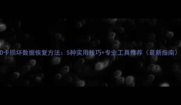 图片 SD卡损坏数据恢复方法：5种实用技巧+专业工具推荐（最新指南）1