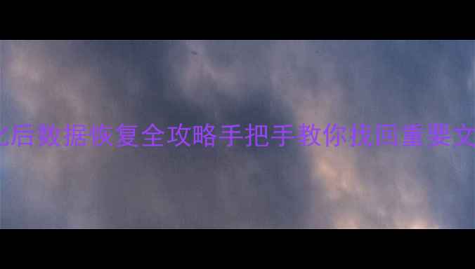 图片 SD卡格式化后数据恢复全攻略手把手教你找回重要文件！💾✨1