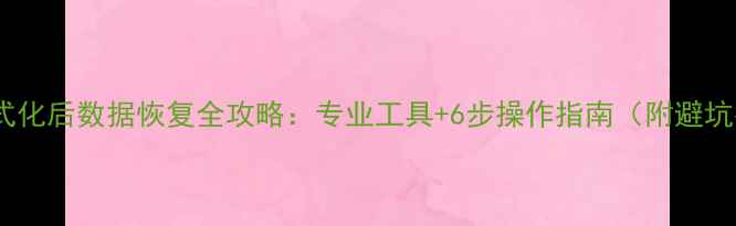 SD卡格式化后数据恢复全攻略专业工具6步操作指南附避坑指南