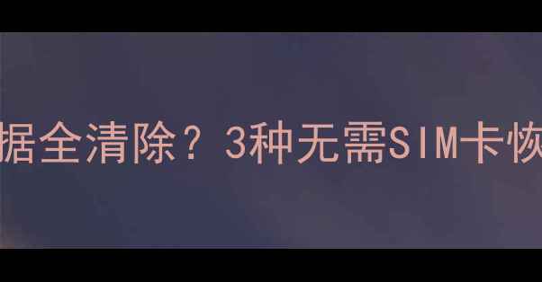 SIM卡丢失后手机数据全清除3种无需SIM卡恢复被删数据的方法