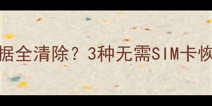 图片 SIM卡丢失后手机数据全清除？3种无需SIM卡恢复被删数据的方法2