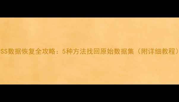 SPSS数据恢复全攻略5种方法找回原始数据集附详细教程