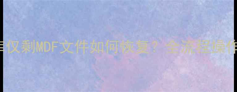 图片 SQLServer2005数据库仅剩MDF文件如何恢复？全流程操作指南与数据找回技巧