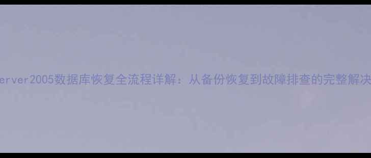 图片 SQLServer2005数据库恢复全流程详解：从备份恢复到故障排查的完整解决方案