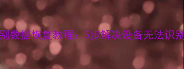 图片 SanDiskCF卡不识别数据恢复教程：5步解决设备无法识别并找回重要文件1