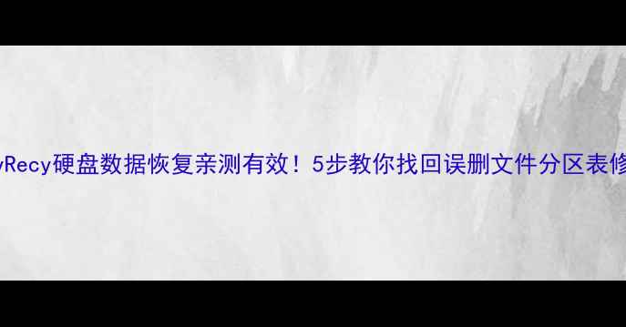 图片 SkyRecy硬盘数据恢复亲测有效！5步教你找回误删文件分区表修复