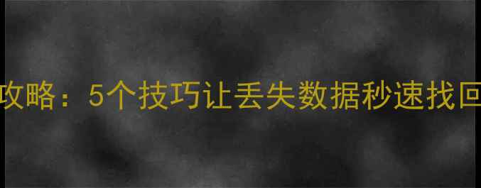 图片 Stata数据恢复全攻略：5个技巧让丢失数据秒速找回（附操作步骤）1