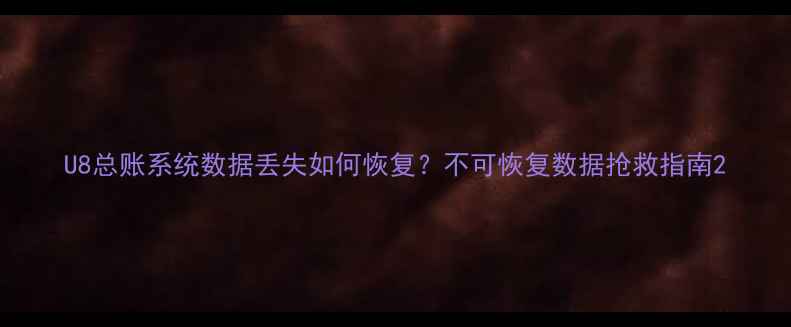 U8总账系统数据丢失如何恢复不可恢复数据抢救指南