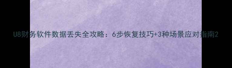 图片 U8财务软件数据丢失全攻略：6步恢复技巧+3种场景应对指南2