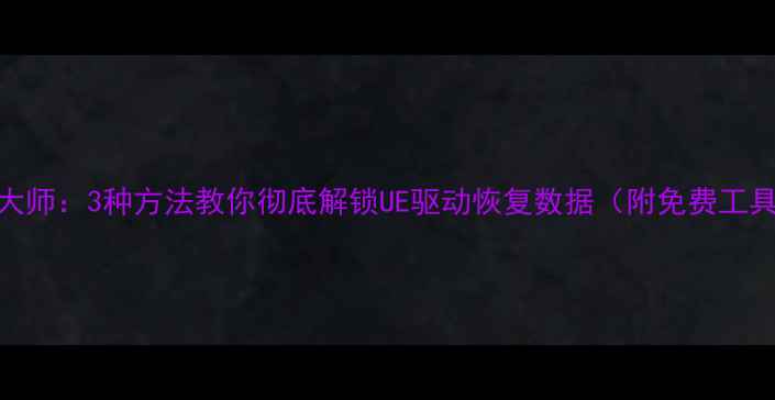 图片 UE恢复大师：3种方法教你彻底解锁UE驱动恢复数据（附免费工具下载）