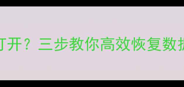 图片 U盘出现乱码文件无法打开？三步教你高效恢复数据（附完整操作指南）1