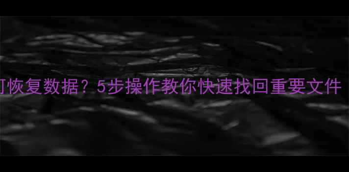 图片 U盘变系统盘如何恢复数据？5步操作教你快速找回重要文件（附详细教程）1