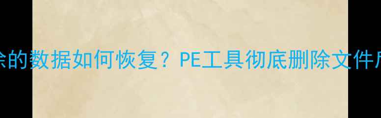 图片 U盘在PE系统下删除的数据如何恢复？PE工具彻底删除文件后数据恢复全攻略2
