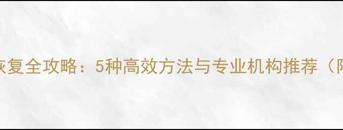 图片 U盘损坏数据恢复全攻略：5种高效方法与专业机构推荐（附避坑指南）1