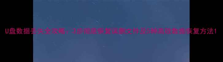 图片 U盘数据丢失全攻略：3步彻底恢复误删文件及5种高效数据恢复方法1