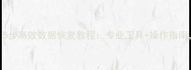 U盘数据丢失别慌张5步高效数据恢复教程专业工具操作指南轻松找回重要文件