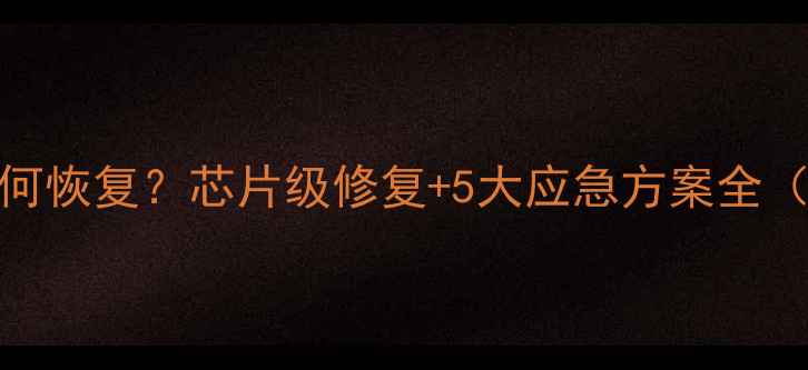 U盘数据丢失如何恢复芯片级修复5大应急方案全附操作指南