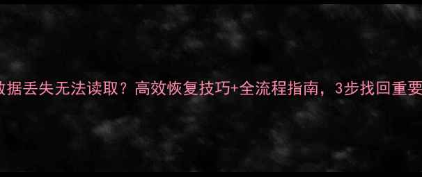 图片 U盘数据丢失无法读取？高效恢复技巧+全流程指南，3步找回重要文件
