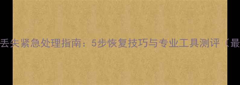 U盘数据丢失紧急处理指南5步恢复技巧与专业工具测评最新版
