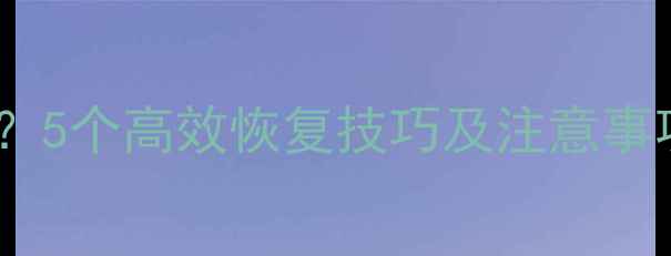 图片 U盘数据丢失能恢复吗？5个高效恢复技巧及注意事项（附专业工具推荐）