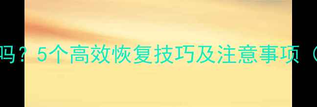 图片 U盘数据丢失能恢复吗？5个高效恢复技巧及注意事项（附专业工具推荐）1