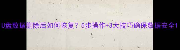 图片 U盘数据删除后如何恢复？5步操作+3大技巧确保数据安全1