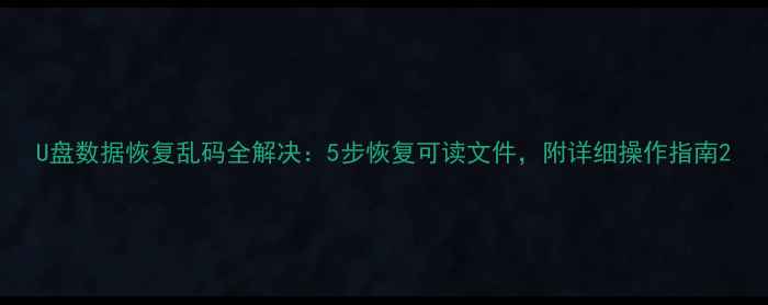 图片 U盘数据恢复乱码全解决：5步恢复可读文件，附详细操作指南2