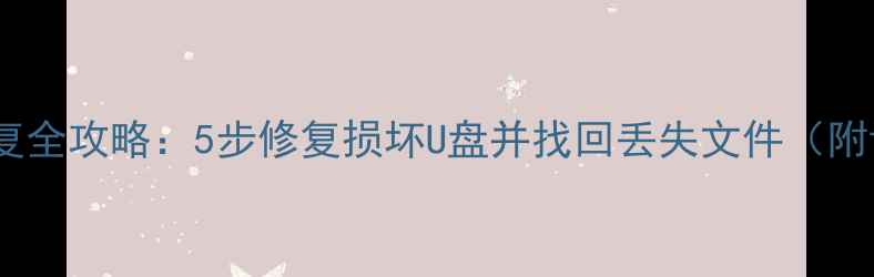 图片 U盘数据恢复全攻略：5步修复损坏U盘并找回丢失文件（附详细教程）