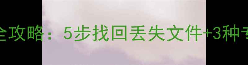 U盘数据恢复全攻略5步找回丢失文件3种专业工具推荐
