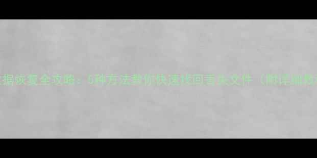 图片 U盘数据恢复全攻略：5种方法教你快速找回丢失文件（附详细教程）1