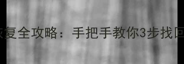 U盘数据恢复全攻略手把手教你3步找回重要文件