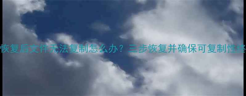 图片 U盘数据恢复后文件无法复制怎么办？三步恢复并确保可复制性终极指南2