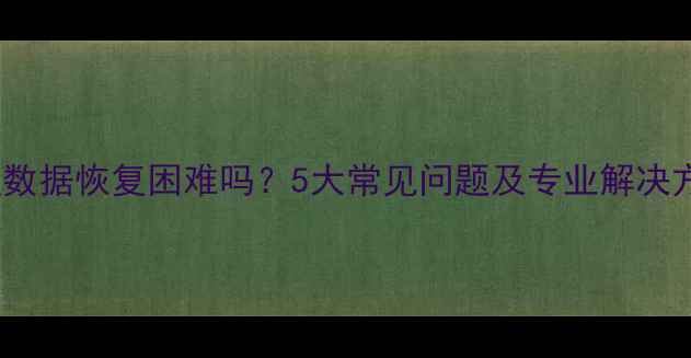 图片 U盘数据恢复困难吗？5大常见问题及专业解决方案