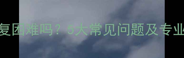 图片 U盘数据恢复困难吗？5大常见问题及专业解决方案2