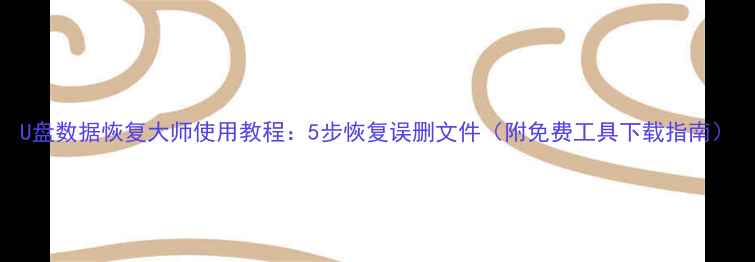 U盘数据恢复大师使用教程5步恢复误删文件附免费工具下载指南