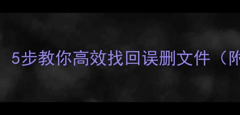 图片 U盘数据恢复教程：5步教你高效找回误删文件（附专业工具测评）1