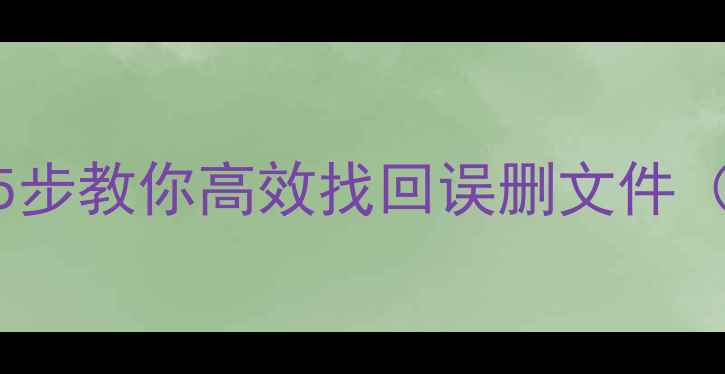 图片 U盘数据恢复教程：5步教你高效找回误删文件（附专业工具测评）2