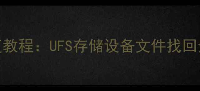 图片 U盘数据恢复教程：UFS存储设备文件找回全流程指南1