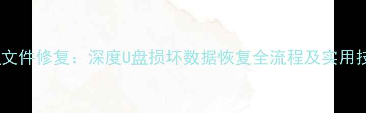 图片 U盘文件修复：深度U盘损坏数据恢复全流程及实用技巧