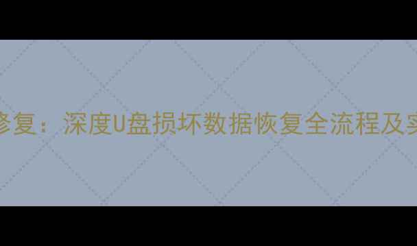 图片 U盘文件修复：深度U盘损坏数据恢复全流程及实用技巧1